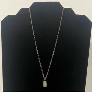 Raw Sapphire Crystal Necklace Electroformed in Copper